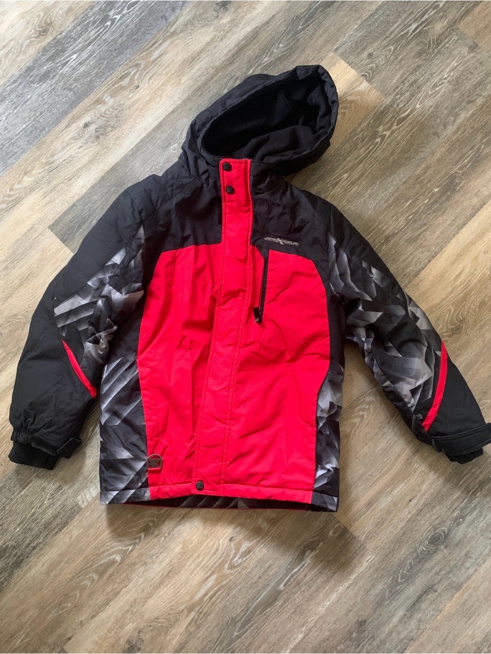 Kids ZeroXposur Waterproof Hooded Winter Jacket - Red & Black